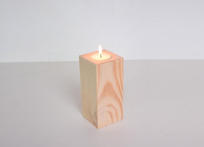 Set of 4 Pine Wood Tea Light Holders Unfinished Plain Etsy