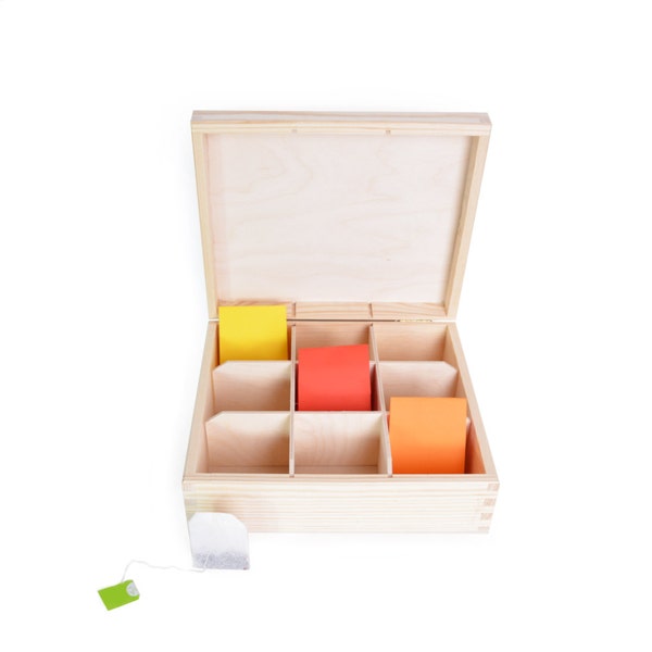 Wooden Tea Box Etsy