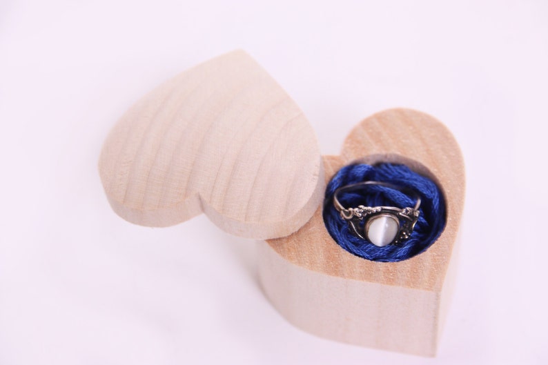 Heart Shaped Wooden Box Unfinished Wooden Ring Box Jewelry Etsy