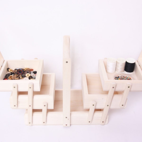 Wooden Sewing Box Etsy