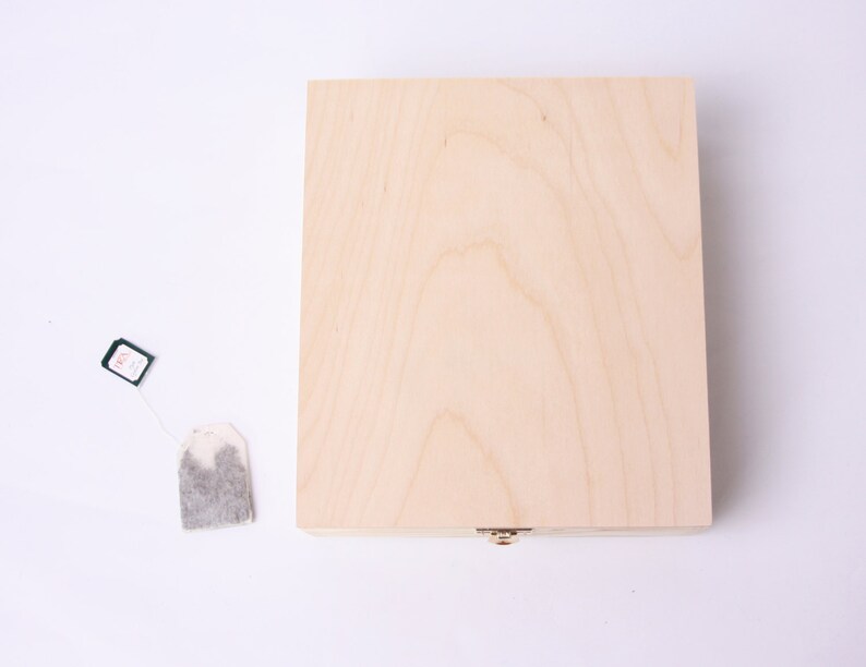 Wooden Tea Box Unfinished 9 Compartments Display Box Etsy