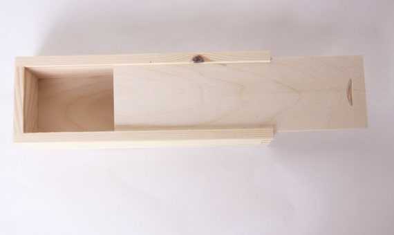 Craft School Desk Organiser Box With Sliding Lid Wooden Pencil Case Holder 