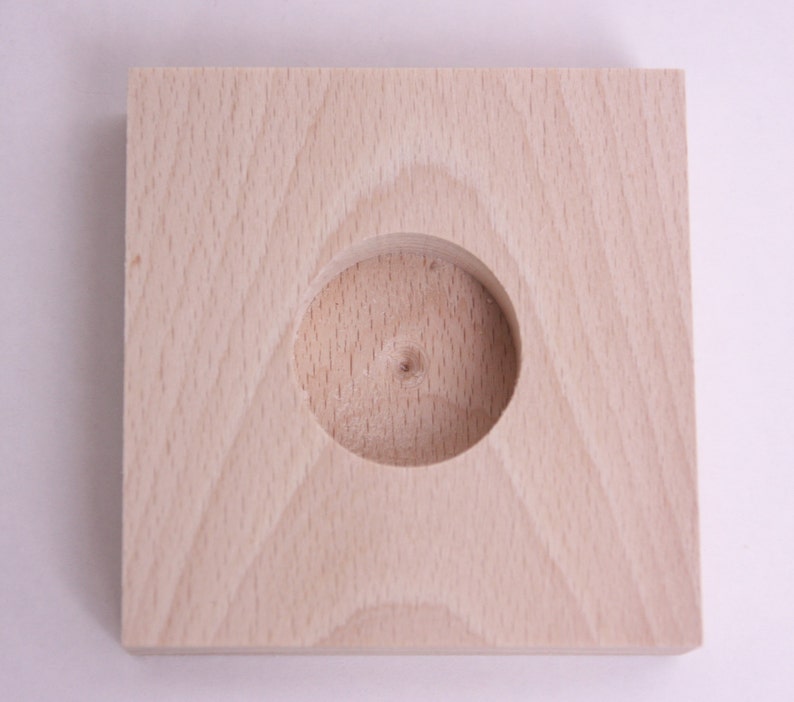 Wooden tea light holder unfinished plain unpainted wood Etsy