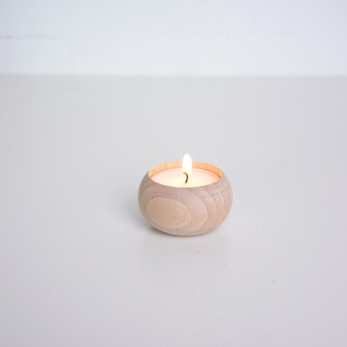 Beech Wood Tea Light Holder Unfinished Plain Unpainted Wood Etsy