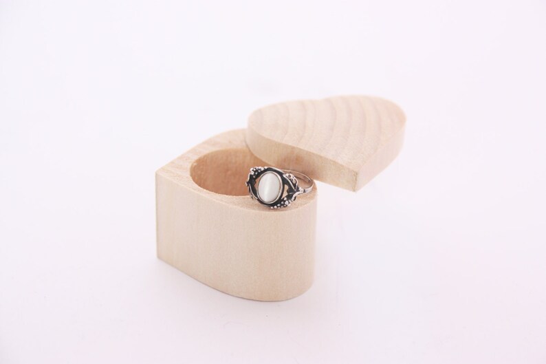 Heart Shaped Wooden Box Unfinished Wooden Ring Box Jewelry Etsy