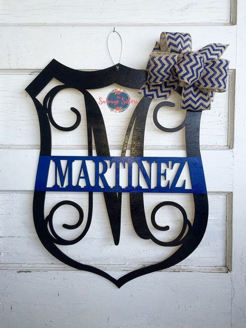 Gift Thin Blue Line For Dad Police Badge Family Name Sign Gift Thin Blue Line For Dad Police Badge Family Name Sign Image 0