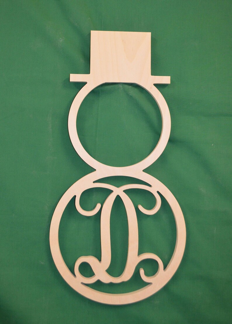 Winter Door Decor Snowman Wooden Initial Door Hanger Etsy