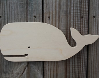 Whale Cutouts- Wooden Whale- Whale Shape- Wood Cutout- Wooden Cutout- Crafting Shapes- Wood Crafting Shape- Nautical Nursery- Bathroom Decor