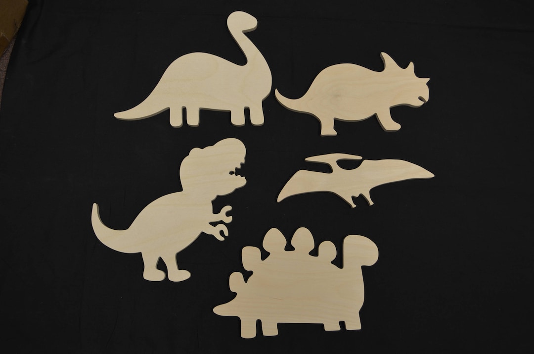 Dinosaur Cutouts - Wooden Dinosaur Shape - Wood Cutouts - Kids Room ...
