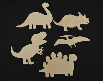 Dinosaur Cutouts - Wooden Dinosaur Shape - Wood Cutouts - Kids Room - Baby Nursery - Kid Craft - Wood Shapes - Prehistoric - Dinosaurs