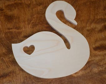 Wooden Swan, Swan Cut Out, Wooden Wall Decor, Nursery Decor, Wedding Decor, Wall Art, Wall Hanging, Room Decor, Kids Decor