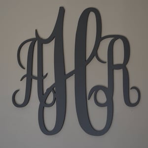 Three Letter Monogram- Nursery Monogram- Baby Room- Nursery Decor- Unpainted Wooden Monogram - Elegant Monogram - Wedding Monogram