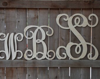 Initial Door Hanger - Wooden Letters for Door Wreath - Door Sign - Monogram Door Hanger - Custom Wood Initials - Custom Wreath Decor