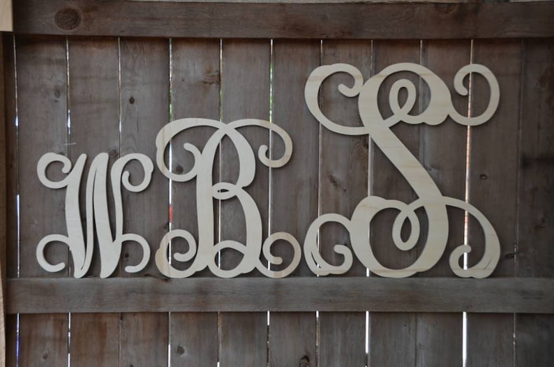 Initial Door Hanger Wooden Letters for Door Wreath Door Etsy