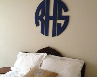 Wooden Initials, Wooden Monogram, Wall hanging, Nursery Sign,  Above the Crib Decor, Kids Room, Nursery, Circular Monogram