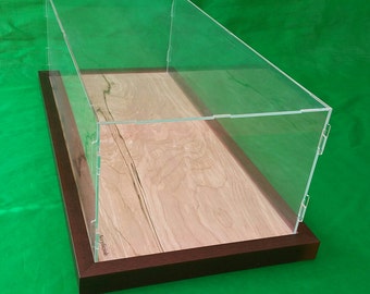 22 x 9 3/4 x 7 inch Pocher 1/8 Acrylic Display Case Showcase Wooden Base for 1:8 Model