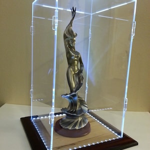 14 x 14 x 28 Display Case for Hot Toy Figures 1/6 Scale, Statue, Doll, LED Light