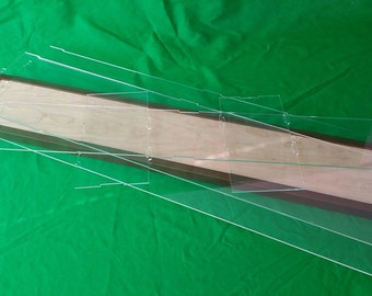 25"L x 6"W x 8"H display case with 1/8" thick acrylic brown wood frame base