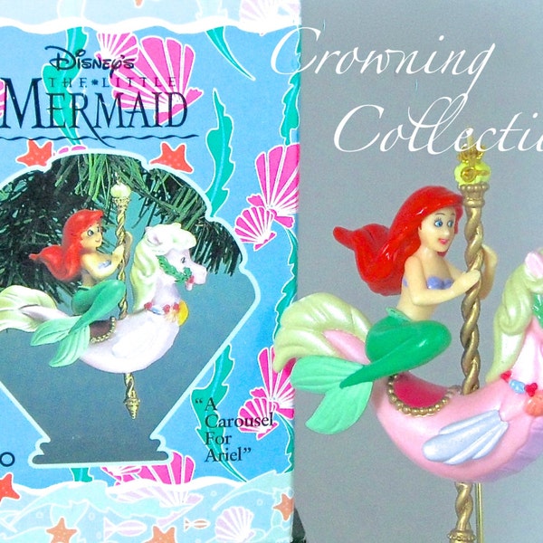 Enesco A Carousel for Ariel Ornament The Little Mermaid Disney Stormy Seahorse Christmas Vintage Sea Horse Princess