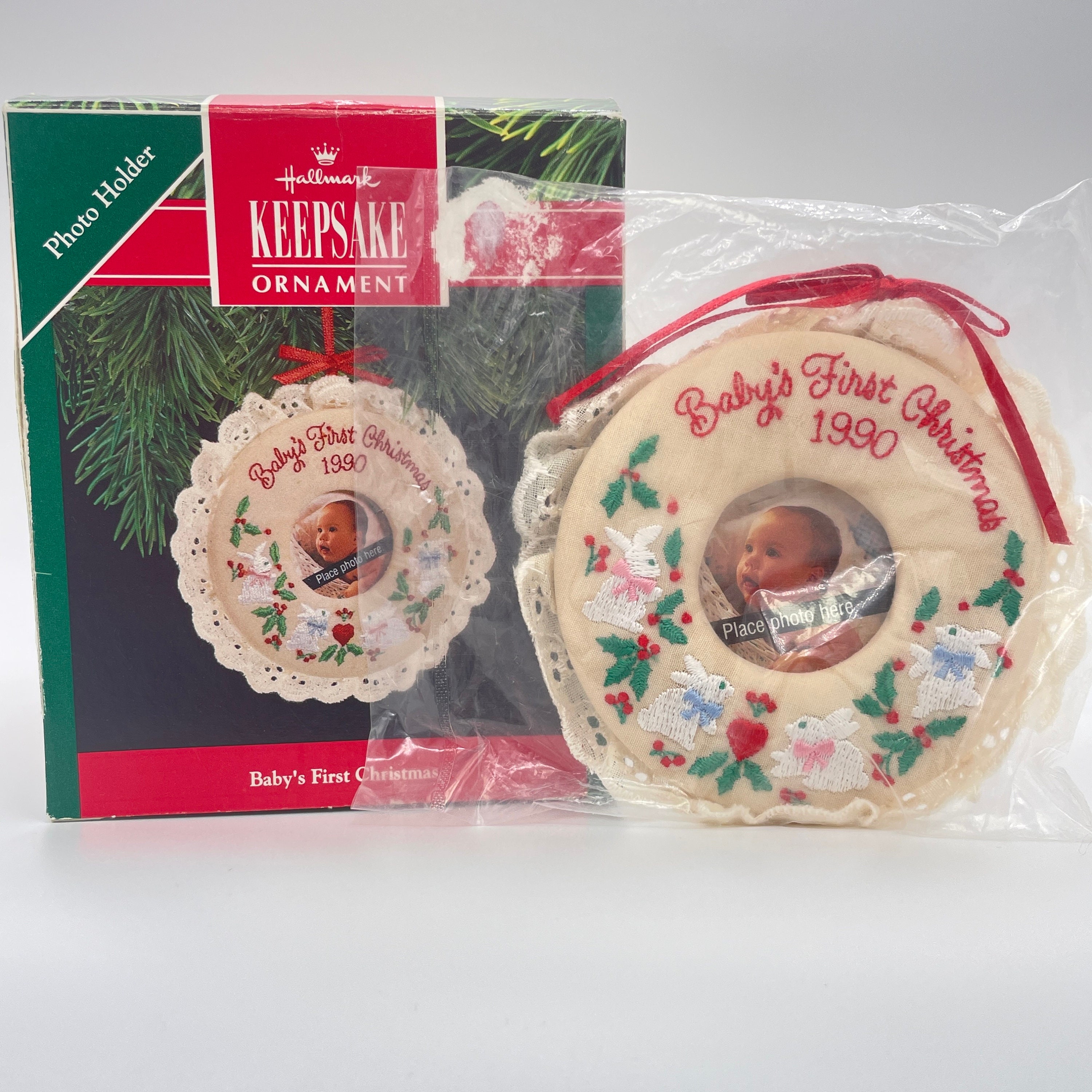 Ornement Hallmark 1990 - Premier Noël De Bébé - Vintage - Marche