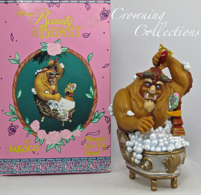 Enesco Beauty for The Beast Disney Ornament Cogsworth Bath Tub Etsy