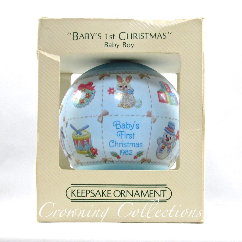 1982 Hallmark Baby's First Christmas Ornament Boy Satin - Etsy