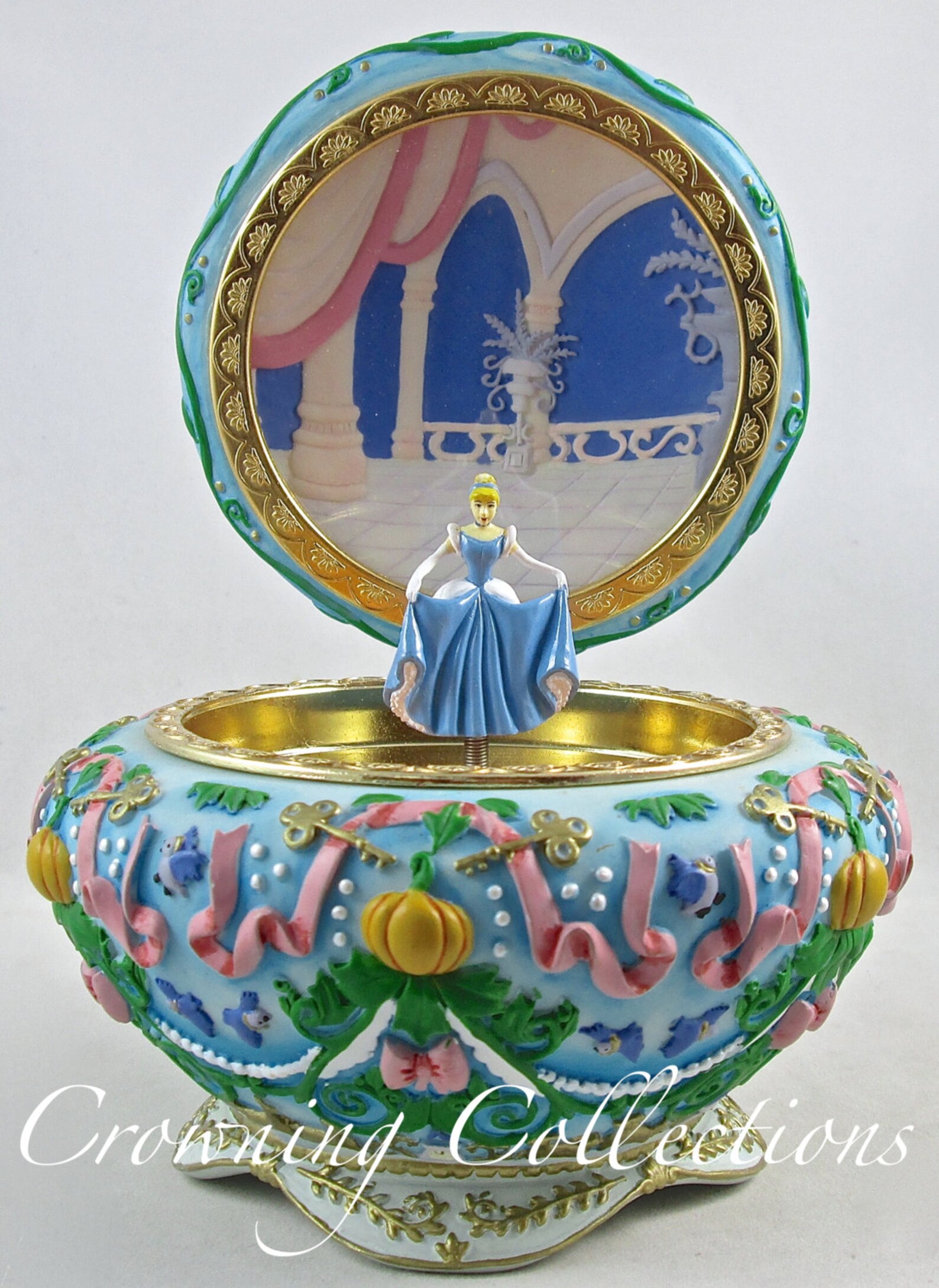 Disney Cinderella Round Music Box Circular Jewelry Box Etsy