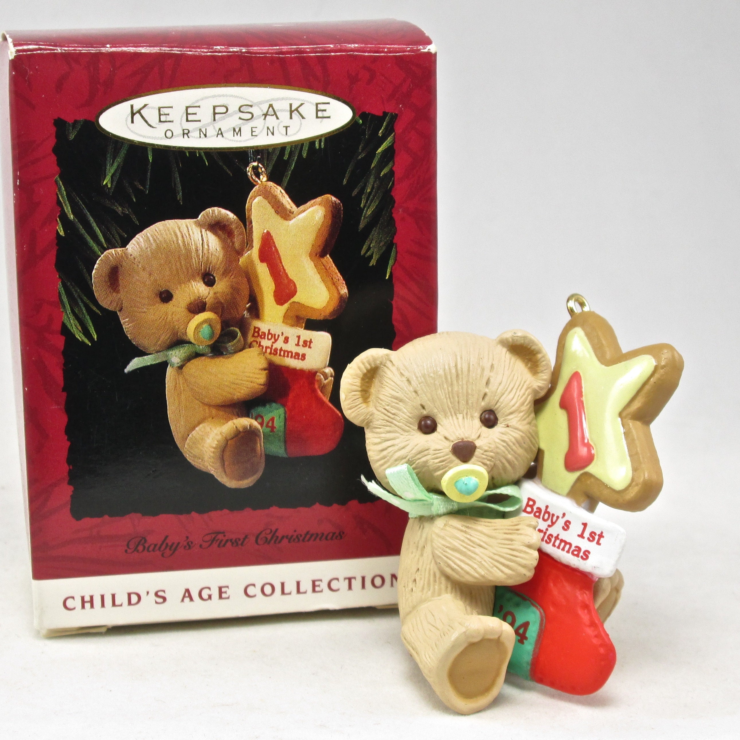 1994 Hallmark Baby's First Christmas Ornament 1st Teddy Bear Years