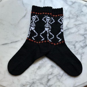 Dancing skeletons top-down sock pattern. image 2