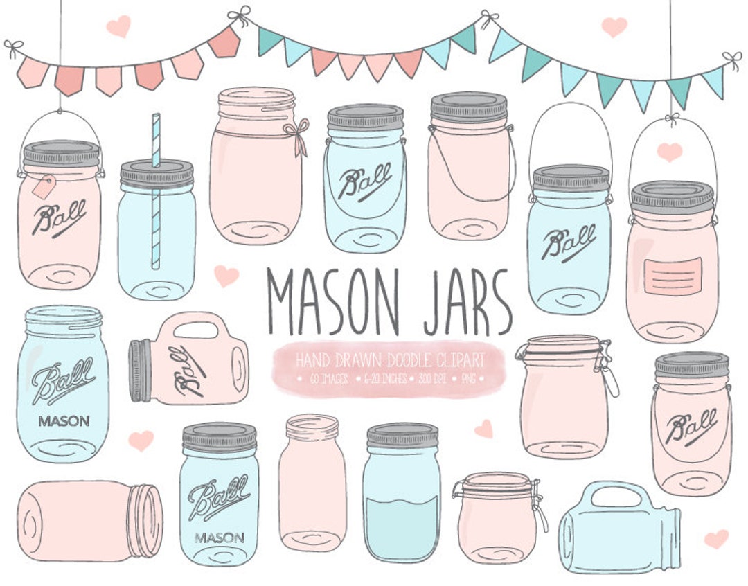 Mason Jar Clear with Handle for Print on Demand (Lid available