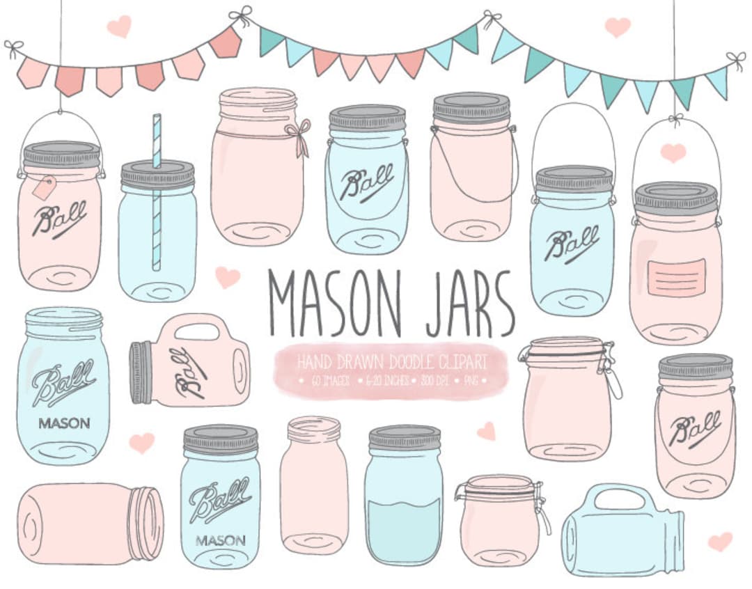 Mason Jar Clear with Handle for Print on Demand (Lid available