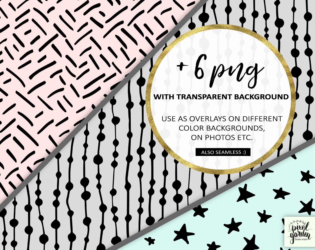 Black & White Geometric Digital Paper Minimalist Blog Background Hand ...