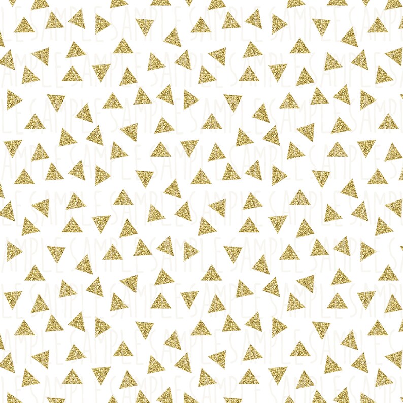 Gold Glitter Digital Paper. White and Gold Glitter Scrapbooking Paper Pack. Polka Dot, Honeycomb, Quatrefoil & Geometric. image 3