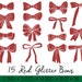 Christmas Bows Clip Art. Hand Drawn Digital Glitter Bow.sparkly Holiday ...