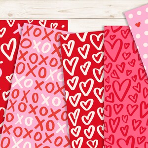 Love Seamless Patterns. Valentines Day Digital Paper. Hand Drawn Love ...