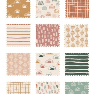 Boho Doodle Seamless Digital Paper. Geometric Boho Patterns. Hand-drawn ...