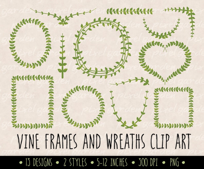 Digital Leaf Wreath and Laurel Clip Art. Green Laurel Wreath - Etsy