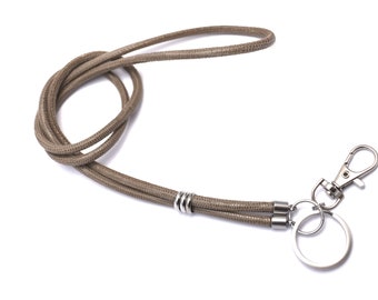 Lanyard Leather - Lizard Leather - Roestvrij Staal