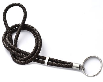 Leather lanyard - dark brown or black