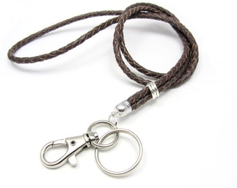 Lanyard leder - taupe