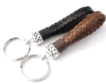 Lanyard keychain leather