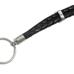 Leather lanyard black image 3