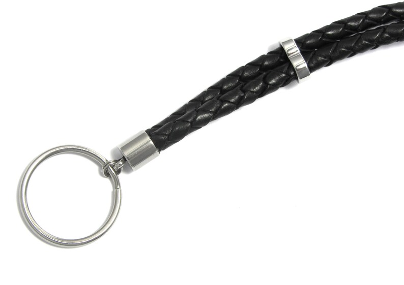 Schlüsselband aus Leder schwarz Bild 3