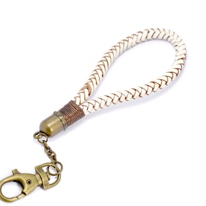 Lanyard leer “limoenwit”