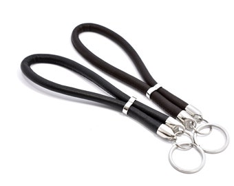 Schlüsselband  Leder - Nappaleder - Edelstahl - schwarz oder braun