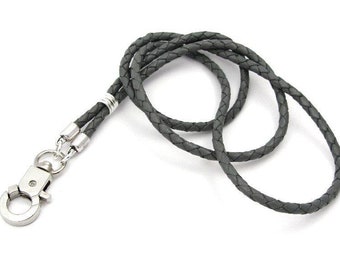 Lanyard - leather grey