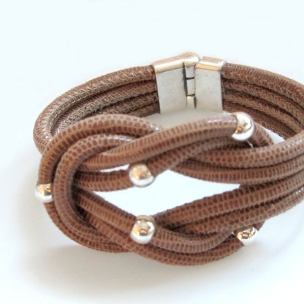 Lederarmband Echse beige "SLING"