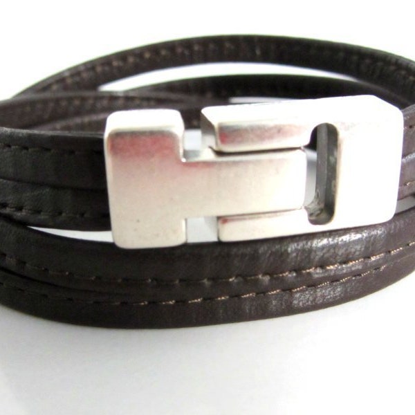 Herrenarmband Lederarmband braun o. schwarz  Zamak