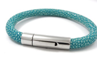 Stingray stingray leather bracelet - stainless steel clasp
