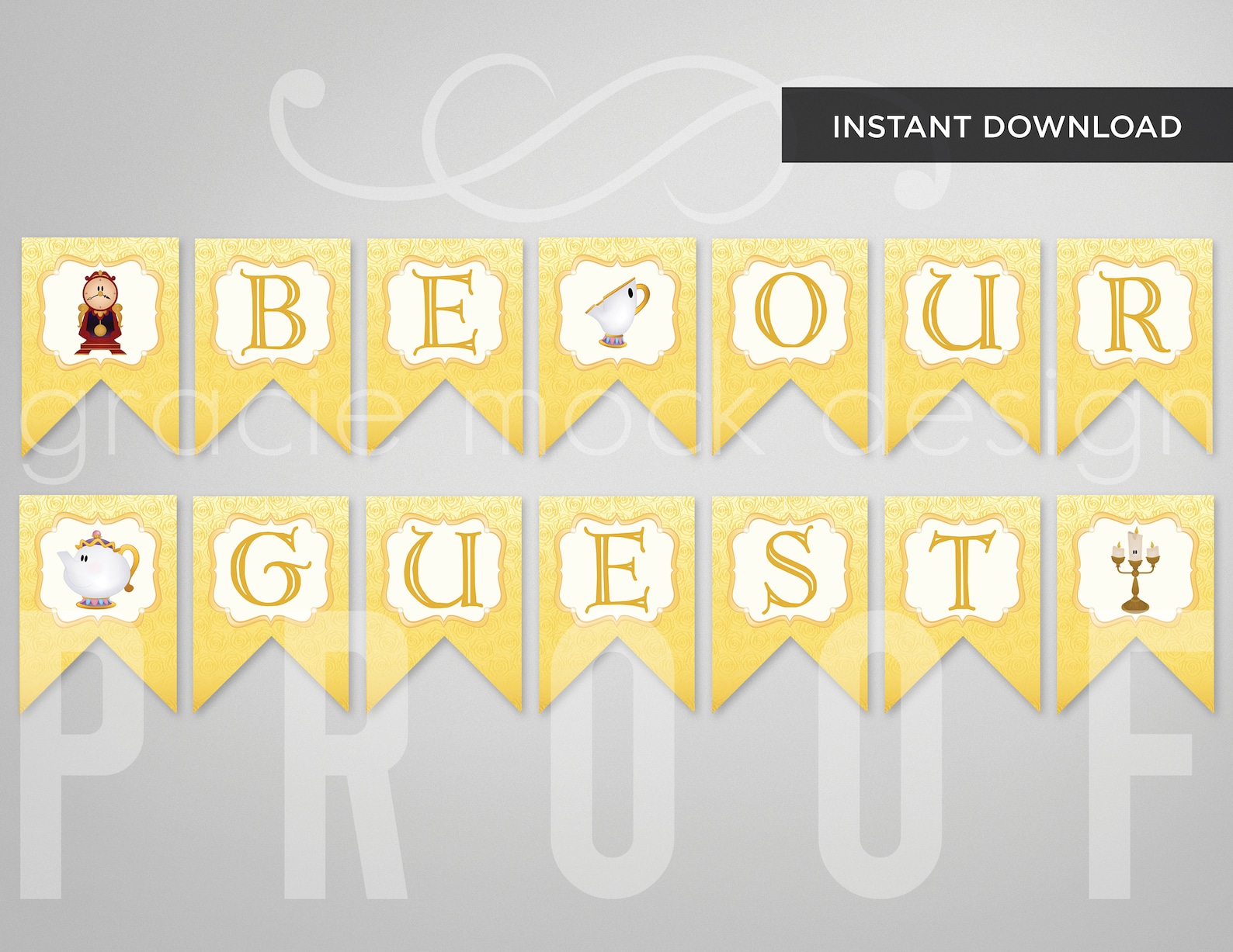 Be Our Guest Banner - Beauty and the Beast Party *instant Download* - Etsy